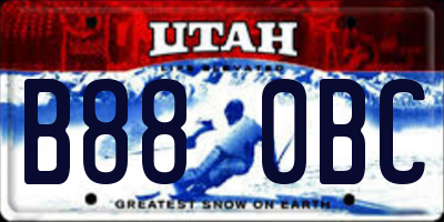 UT license plate B880BC