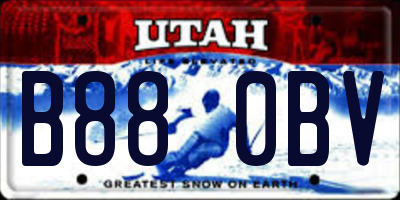 UT license plate B880BV