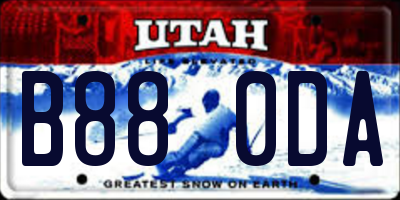 UT license plate B880DA
