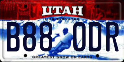 UT license plate B880DR