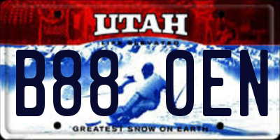 UT license plate B880EN