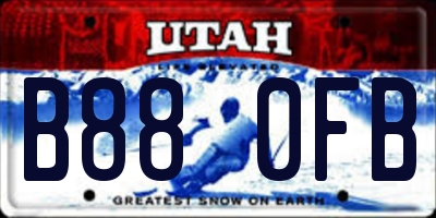 UT license plate B880FB