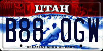 UT license plate B880GW