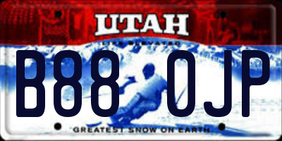 UT license plate B880JP