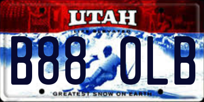 UT license plate B880LB