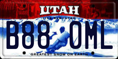 UT license plate B880ML