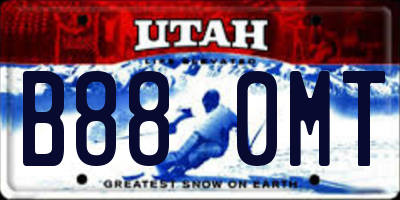 UT license plate B880MT