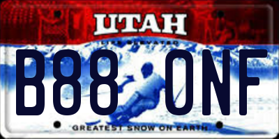 UT license plate B880NF