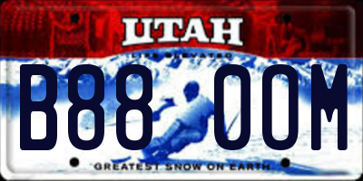 UT license plate B880OM