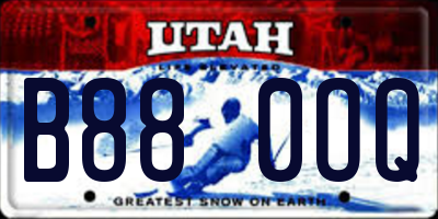 UT license plate B880OQ