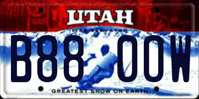 UT license plate B880OW