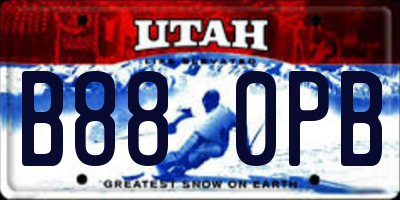UT license plate B880PB