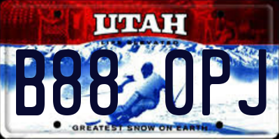 UT license plate B880PJ