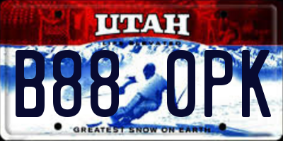 UT license plate B880PK