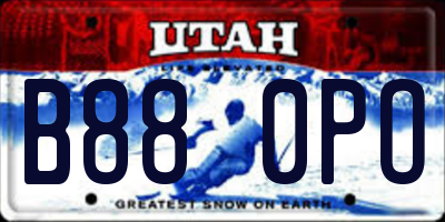 UT license plate B880PO