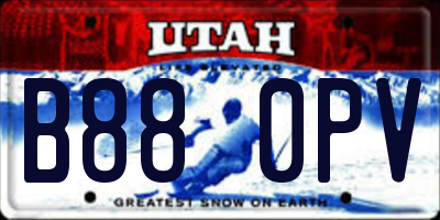 UT license plate B880PV