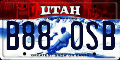 UT license plate B880SB