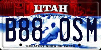 UT license plate B880SM