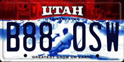 UT license plate B880SW