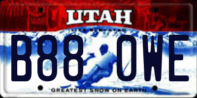 UT license plate B880WE