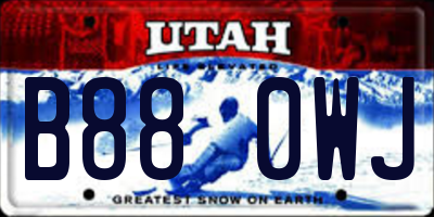 UT license plate B880WJ