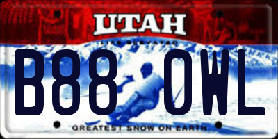 UT license plate B880WL