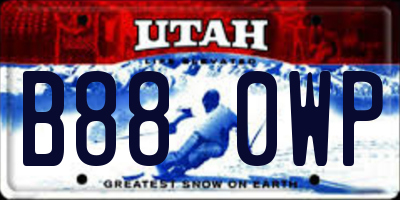 UT license plate B880WP
