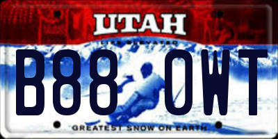 UT license plate B880WT