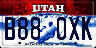 UT license plate B880XK