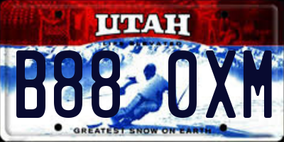 UT license plate B880XM