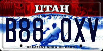 UT license plate B880XV