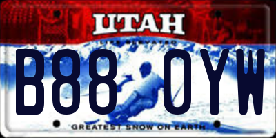 UT license plate B880YW