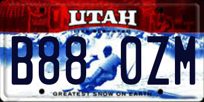 UT license plate B880ZM