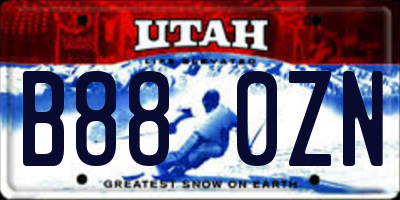UT license plate B880ZN