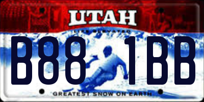 UT license plate B881BB