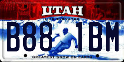 UT license plate B881BM