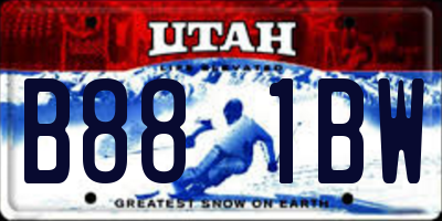 UT license plate B881BW