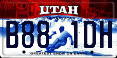 UT license plate B881DH