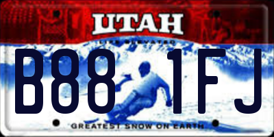 UT license plate B881FJ
