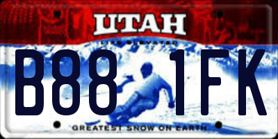 UT license plate B881FK