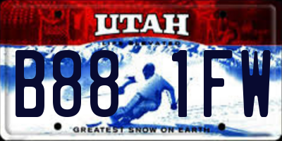 UT license plate B881FW