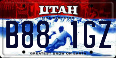 UT license plate B881GZ