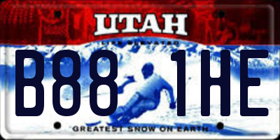 UT license plate B881HE