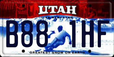UT license plate B881HF
