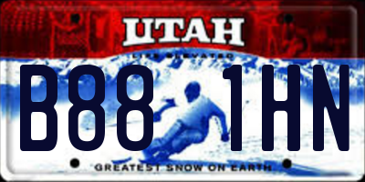 UT license plate B881HN