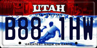 UT license plate B881HW