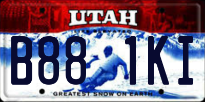 UT license plate B881KI