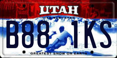 UT license plate B881KS