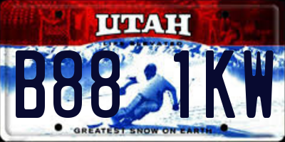 UT license plate B881KW