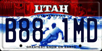 UT license plate B881MD